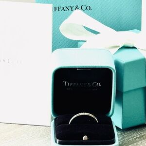 Tiffany & Co. Platinum Band, 3 Diamonds, 2mm Wide. ❤️💌
